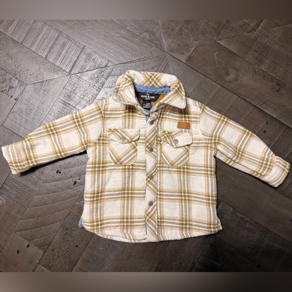 Eddie Bauer baby flannel shirt jacket lined 12m